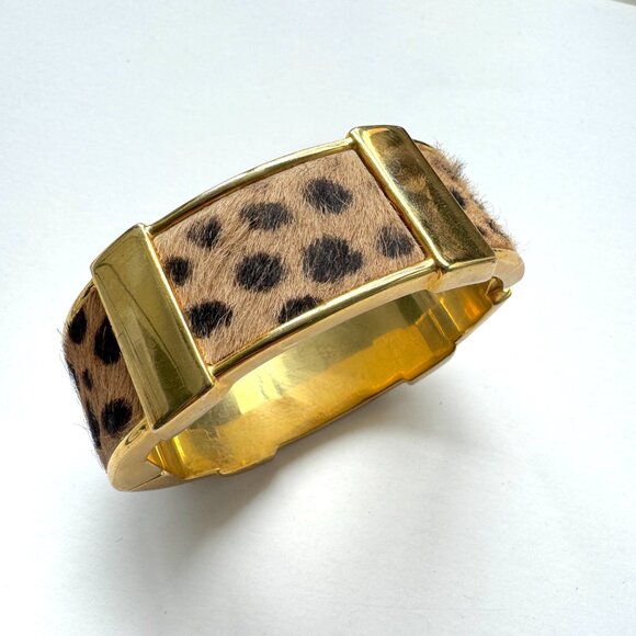 JCrew Leopard Cowhide Cuff Bracelet - Picture 3 of 6